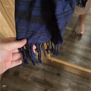 Blue and Black Plaid Scarf